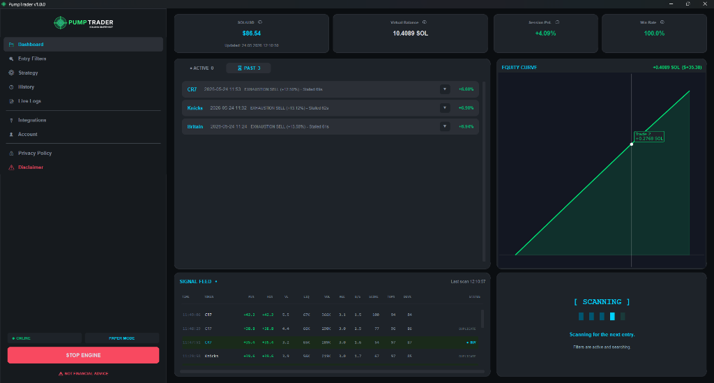 PumpTrader Dashboard